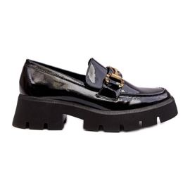 WS1 Mocasines Mujer Charol Con Adorno, Negro Peuria