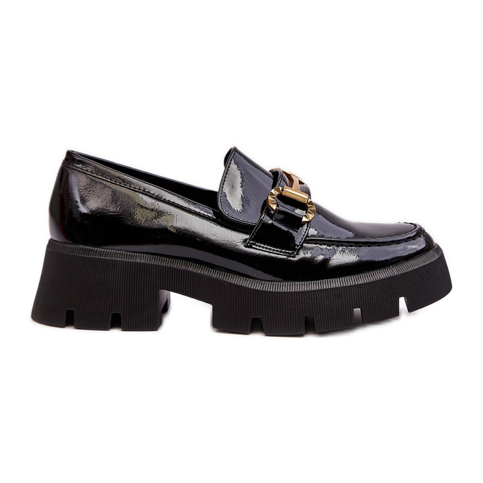 WS1 Mocasines Mujer Charol Con Adorno, Negro Peuria