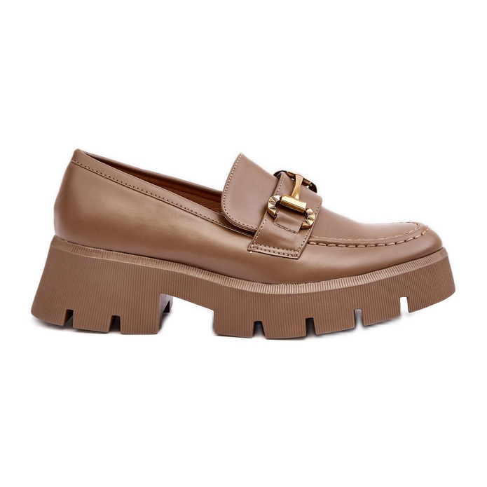 Mocasines De Mujer Con Decoración Caqui Peuria beige