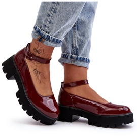 WS1 Zapatos de Mujer de Charol con Tacón Bajo y Hebilla, Burdeos Owena rojo WS1 Zapatos de Mujer de Charol con Tacón Bajo y Hebilla, Burdeos Owena rojo
