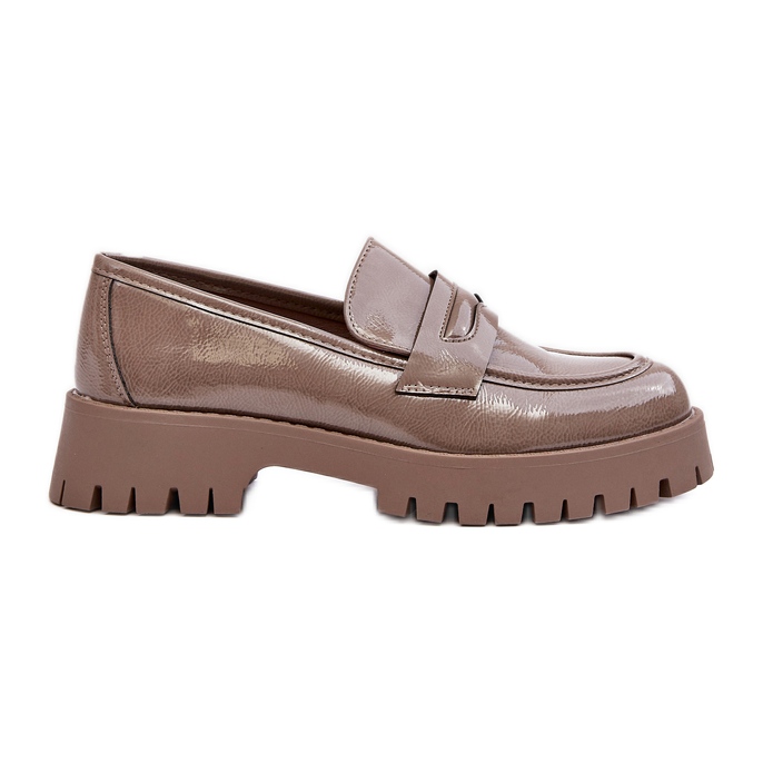 Mocasines Charol Zapatos Planos Beige Jannah