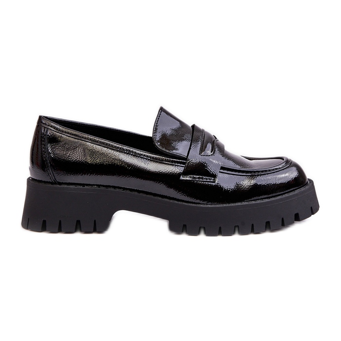WD1 Mocasines de charol con tacón plano, negro Jannah