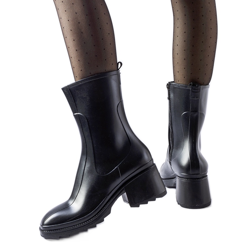 Botas de agua negras con cremallera y bloque Maggiore negro