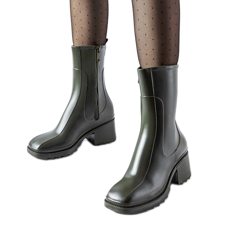 Botas de agua verdes con cremallera y bloque Maggiore