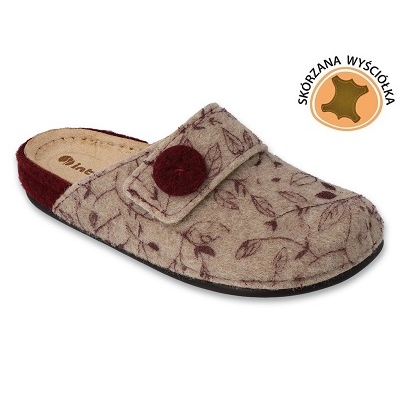 Zapatillas de mujer Inblu con aplicación de piel 155D142 beige