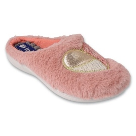 Pantuflas de mujer Inblu 155D148 rosa con aplicación dorada