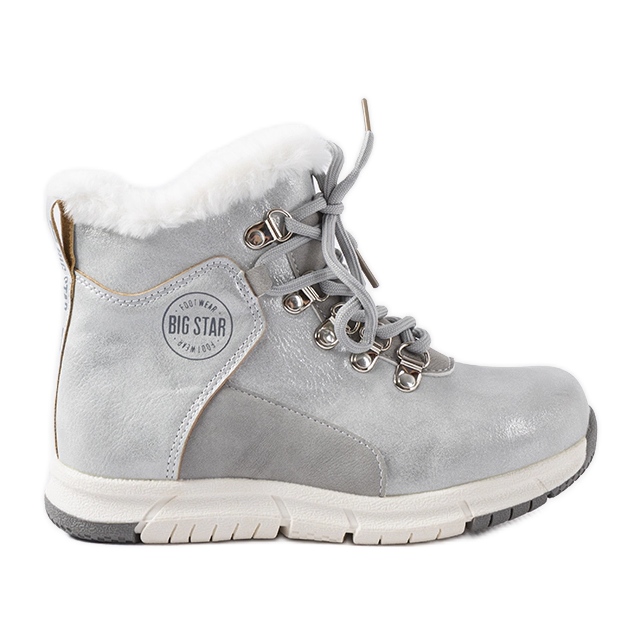 Zapatos infantiles grises calentitos Big Star KK374178 plata