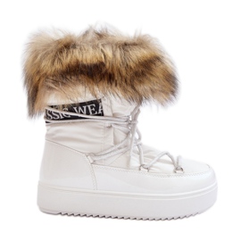 Botas de Nieve con Cordones para Mujer Blanco Santero Botas de Nieve con Cordones para Mujer Blanco Santero