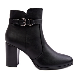 Sergio Leone Botines Mujer Piel con Hebilla, Negro Lasima