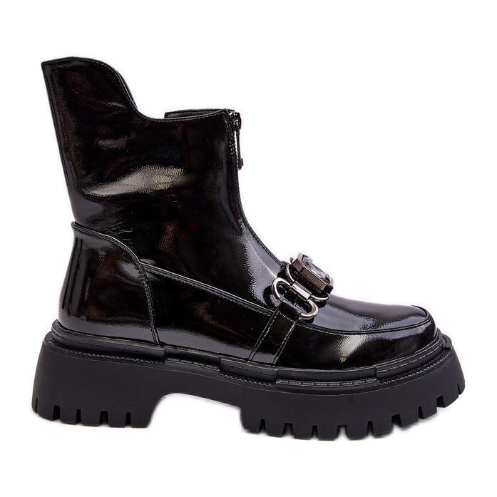 S.Barski Botas Mujer Charol Cremallera D&amp;A MR870-94 Negro