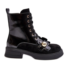 S.Barski Botines con cremallera para mujer de moda con adornos D&amp;A MR870-76 negro