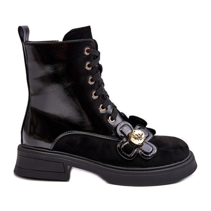 S.Barski Botines con cremallera para mujer de moda con adornos D&amp;A MR870-76 negro