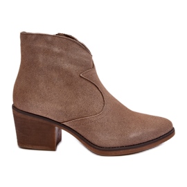S.Barski Botas Cowboy Ante Con Cremallera D&amp;A SN622-29 Beige Oscuro