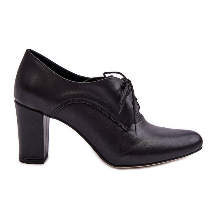 PA2 Zapatos Tacón Alto De Piel Negro Mavitte