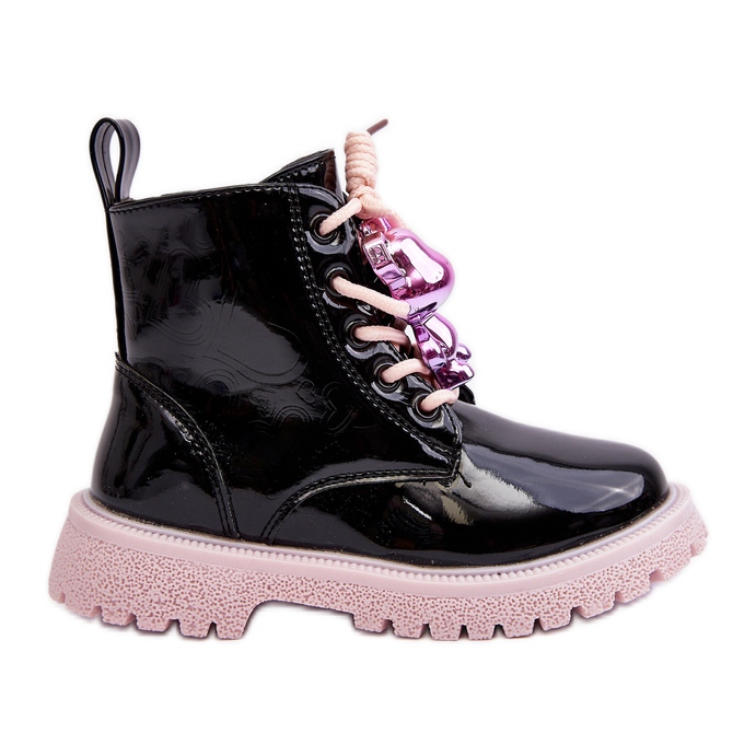 Miss Botas Infantiles Aislantes De Charol Con Adorno, Negro y Rosa Bunnyjoy Miss Botas Infantiles Aislantes De Charol Con Adorno, Negro y Rosa Bunnyjoy