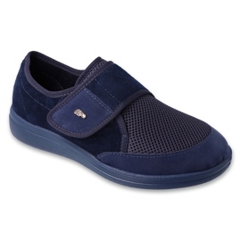Calzado befado zapatos de mujer con correa de velcro y inserto de PU reemplazable 087D001 azul