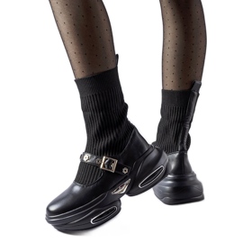 Botines negros con parte superior tipo calcetín de Ivana.