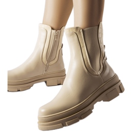 Zapatillas beige con suela Torin maciza. verde