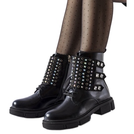 Botines negros decorados con circonitas Cento