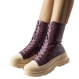 Zapatos aislantes morados con suela gruesa Giselda violeta