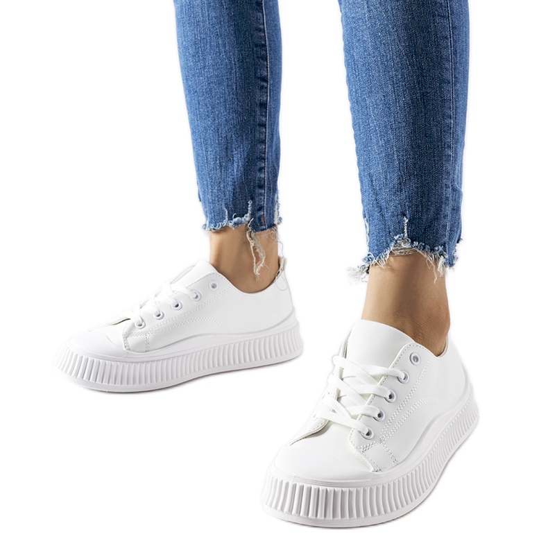 Zapatillas Erbezzo blancas con plataforma blanco Zapatillas Erbezzo blancas con plataforma blanco