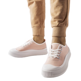 Zapatillas Collepepe rosa con plataforma rosado