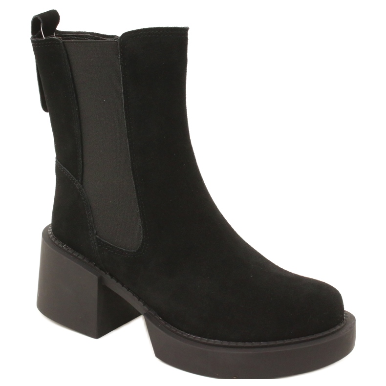 Filippo Botines de piel ante con tacón en color negro Filippo Botines de piel ante con tacón en color negro