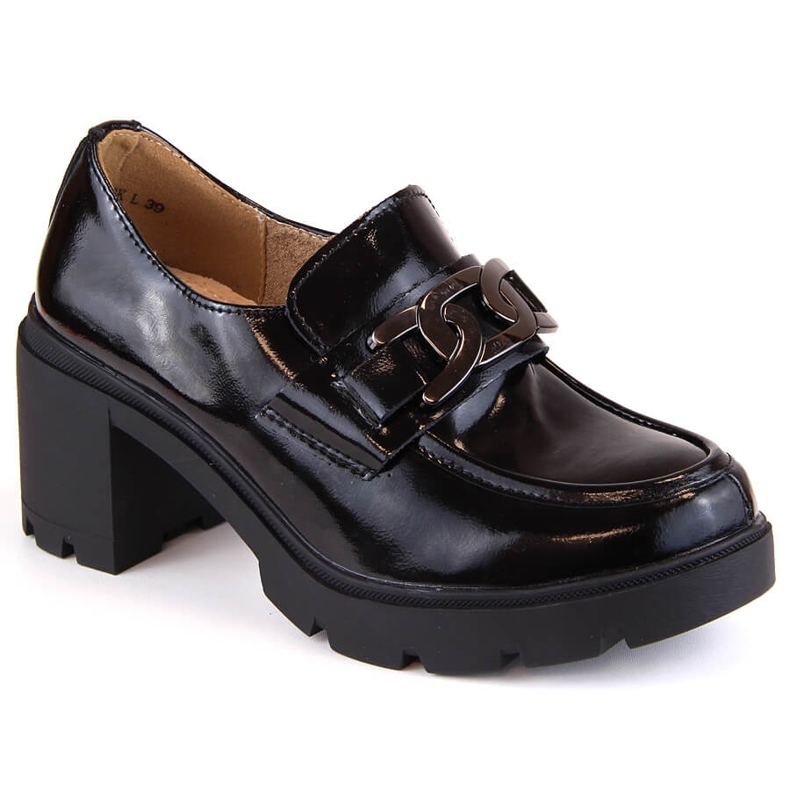 Mocasines de charol negro con tacón alto Filippo DP4785 Mocasines de charol negro con tacón alto Filippo DP4785