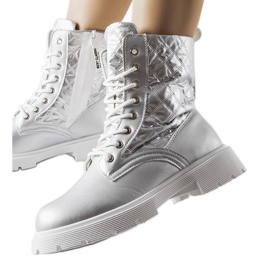 Inna Botas plateadas decoradas con acolchado Jalbert. plata