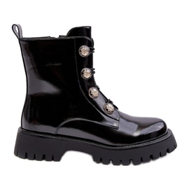 S.Barski Botas Aislantes De Mujer Con Botones Decorativos D&amp;A MR870-51 Negro