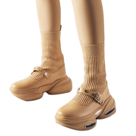 Botines beige con parte superior tipo calcetín de Ivana