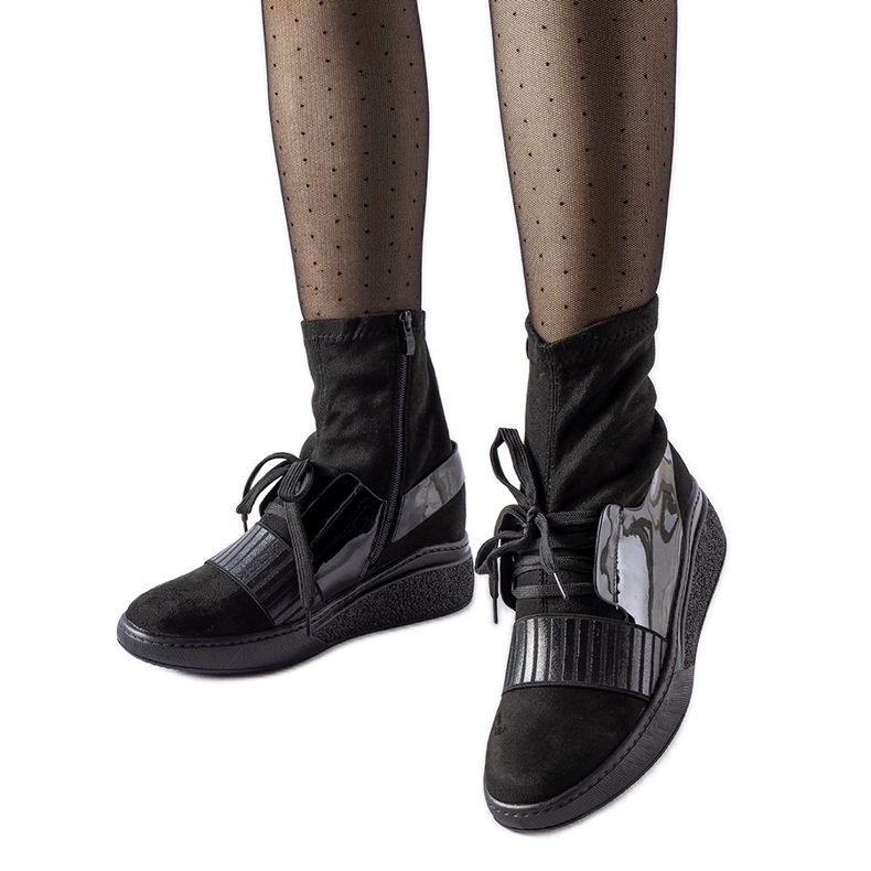 Botines calcetín cuña Spoleto negros Botines calcetín cuña Spoleto negros