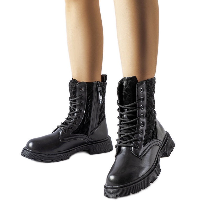 Botas negras decoradas con acolchado Jalbert negro