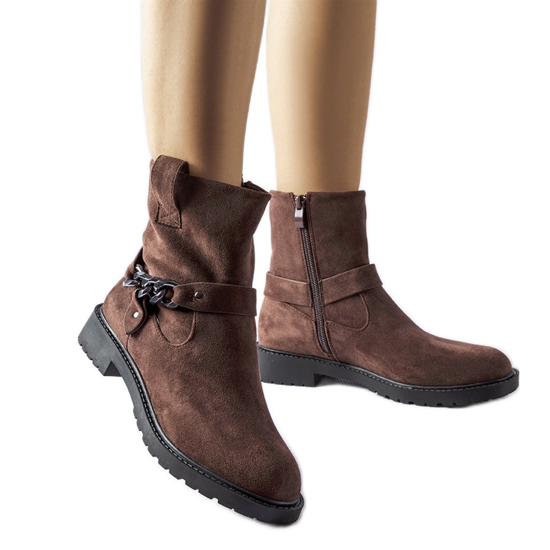 Botas marrones de ante ecológico de Valente marrón