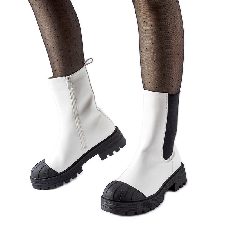 Botas Porcigatone clásicas blancas con aislamiento blanco