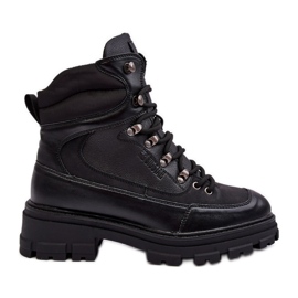 Botines con cordones y aislamiento para mujer Negro Big Star MM274663