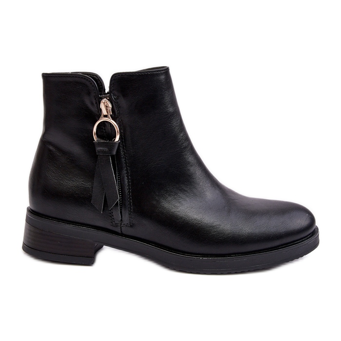 PE1 Botas Planas Mujer Piel Negro Vasica