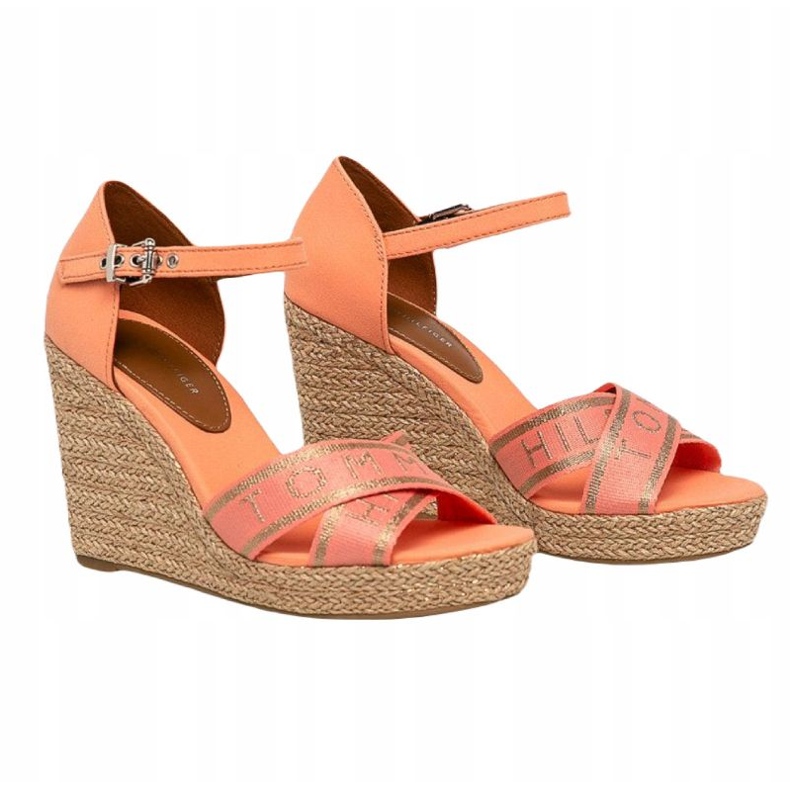 Tommy Hilfiger Tommy Metallic High Wedge Sandal W Zapatos FW0FW04753 naranja