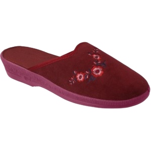 Pantuflas de mujer befado con flores pu 219D480 burdeos rojo