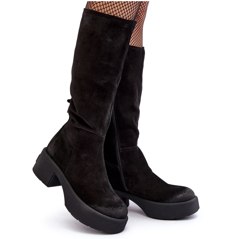 Botas por encima de la rodilla de mujer de ante Lemar Black Malayah negro