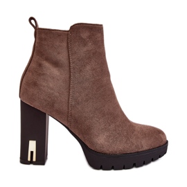 Botas Clásicas De Tacón Alto De Ante Marrón Amy