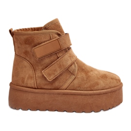 FG2 Botas de nieve con plataforma Naredi en color camel para mujer marrón