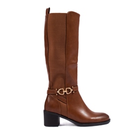 Botas tacón bajo Shelovet marrón Botas tacón bajo Shelovet marrón