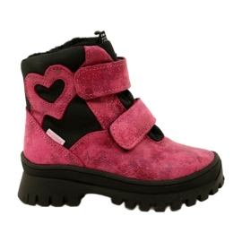 Mazurek Botas de cuero de cuero para niñas botas impermeables botas te-por-pork 1351 rosa rosado
