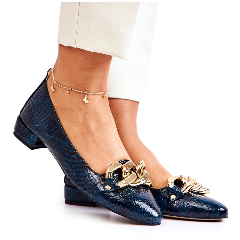 Alberto Violli Bailarinas de Piel Charol Serpiente con Cadena, Verde Alberto Violli Bailarinas de Piel Charol Serpiente con Cadena, Verde