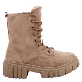 Botas con cordones Kelis Khaki beige