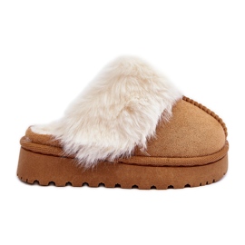 Zapatillas infantiles con pelo Camel Birasta marrón
