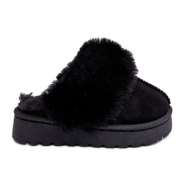 Pantuflas infantiles con pelo, Negro Birasta