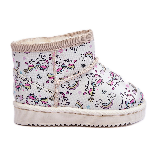 Botas de Nieve Infantiles Estampadas Beige Elenet