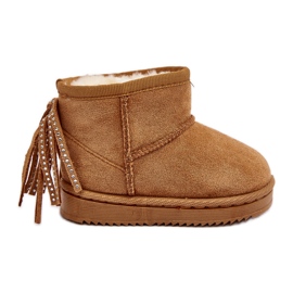 Botas De Nieve Infantiles Aislante Con Flecos Camel Mikyla marrón